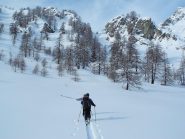 all'imbocco del ripido canale