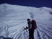 Maurizio si prepara alla salita verso la cresta