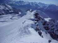Dalla cima, verso la cresta appena percorsa