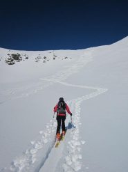 il pendio più ripido poco sotto la cima
