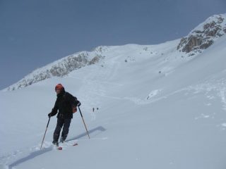 Prima parte del pendio con farina