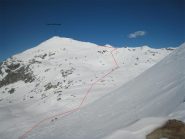 Percorso Valfredda visto dal colletto della Valnera