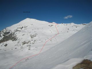 Percorso Valfredda visto dal colletto della Valnera