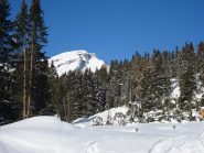 Piz Beverin già visibile poco dopo la partenza