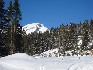 Piz Beverin già visibile poco dopo la partenza