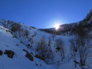 Pendii di salita sotto la Testa Gardon