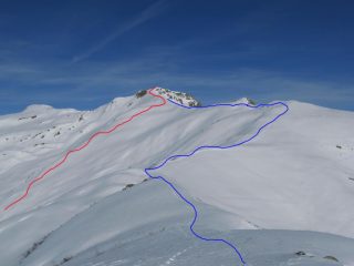 Percorsi possibili visti dalla Testa Gardon