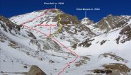 parte finale dell'itinerario di salita visto dal Passo delle Mastrelle (18-2-2012)
