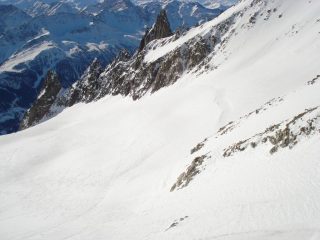 Il ripido pendio del Toula