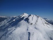 Vallette, in primo piano con il percorso di salita, e Ciantiplagna dal Gran Pelà