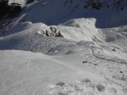 Il pendio sommitale dall'alto.