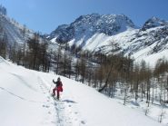 tratto a rischio scariche poco prima dei prati del vallone