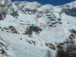 Il percorso visto da Cervinia