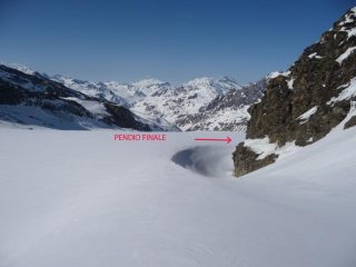 sul ghiacciaio del Source de l'Isere: a destra verso il pendio finale