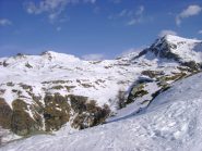 Vista sulla Punta Palasina (sinistra) e sul rifugio ARP (destra)