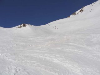 il pendio prima di uscire in cresta