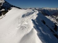 La cresta verso Sud-Ovest
