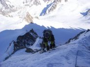 l'uscita sulla dorsale con le magiche ombre delle Aiguille du Diables