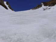 il canale di rientro con neve primaverile