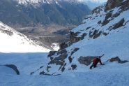 ermes alla fine del primo canalone, dopo avere indossato i ramponi