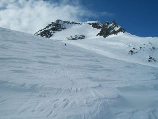 Sul ghiacciaio verso la cima