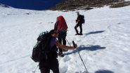salendo il pendio terminale verso il Col du Crachet (3-3-2012)