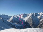 Vista dell'itinerario dal Pianard