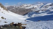 il Vallon de Longet appena risalito, visto dal passo omonimo
