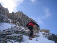 il tratto di roccette per la cima