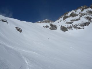 pendio ripido alla testa della Valdeserta
