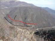 La zona esplorata e le mulattiere