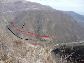 La zona esplorata e le mulattiere