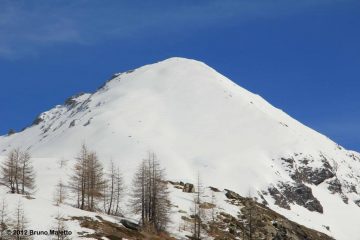 Il pendio con le nostre tracce 