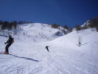 il superamento del salto sopra le baite....