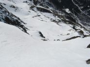 il canale di discesa dalla punta