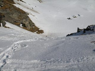 L'altro canalone sotto il Lago Lungo sceso scivolando seduti