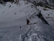 in discesa dalla vetta