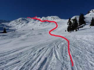 il tracciato di salita  