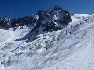Inizio della seraccata del ghiacciaio del Gigante