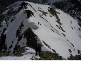 Il tratto finale antistante la vetta (versione invernale)