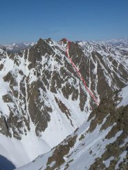 il canale visto salendo al Becco alto del Piz (foto Kobayashi)