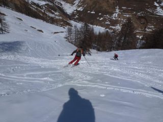 Discesa buona anche sotto le baite