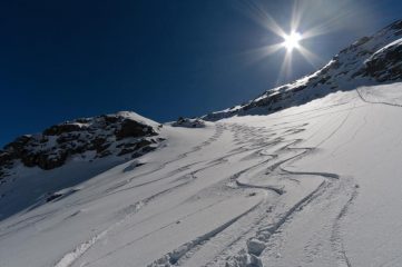 Il primo tratto di discesa, senza parole