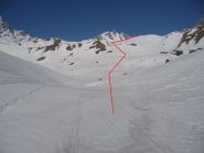 quota 2200 bivio dove si lascia il percorso verso il col Malatrà