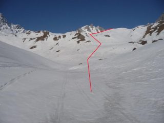 quota 2200 bivio dove si lascia il percorso verso il col Malatrà