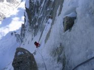 La quarta lunghezza dalla sosta alla base del tiro chiave