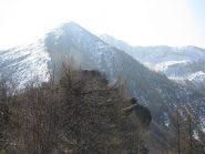 Il masso che costituisce la vetta del Der del Munt