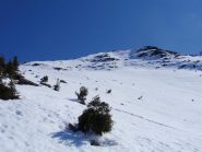 la parte alta dell'itinerario con la vetta.