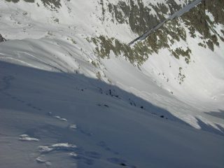 Pendio sommitale dalla vetta.