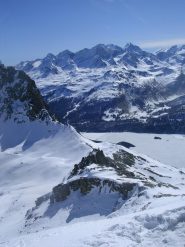 La Fourcla Grevasalvas vista dalla cima